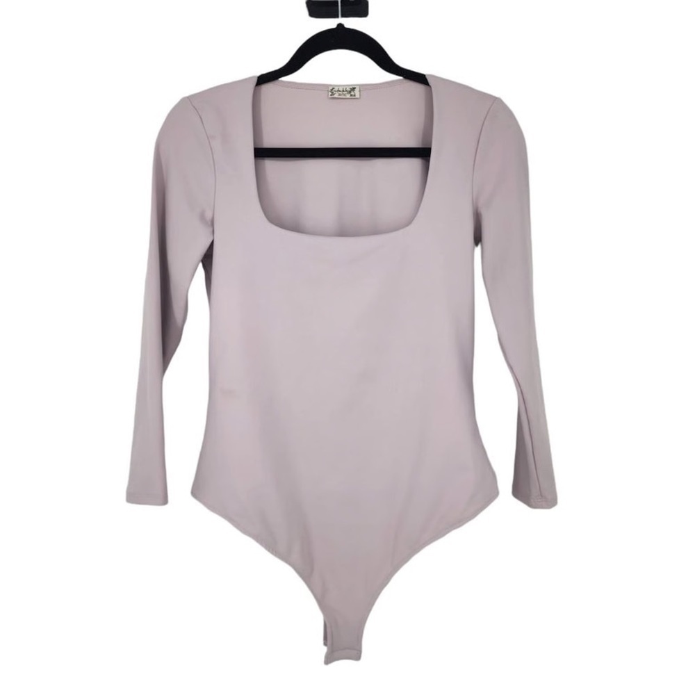 Free People Truth Or Square Bodysuit Silverberry Lilac 3/4 Sleeve | M - Picture 13 of 16